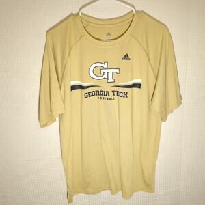 Adidas Small Georgia Tech Football Shirt Gold Climalite NCAA Tee Mens S